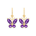 Yellow Gold Aura Earrings Amethyst 10K — Luciana