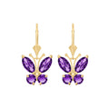 Yellow Gold Aura Earrings Amethyst — Luciana