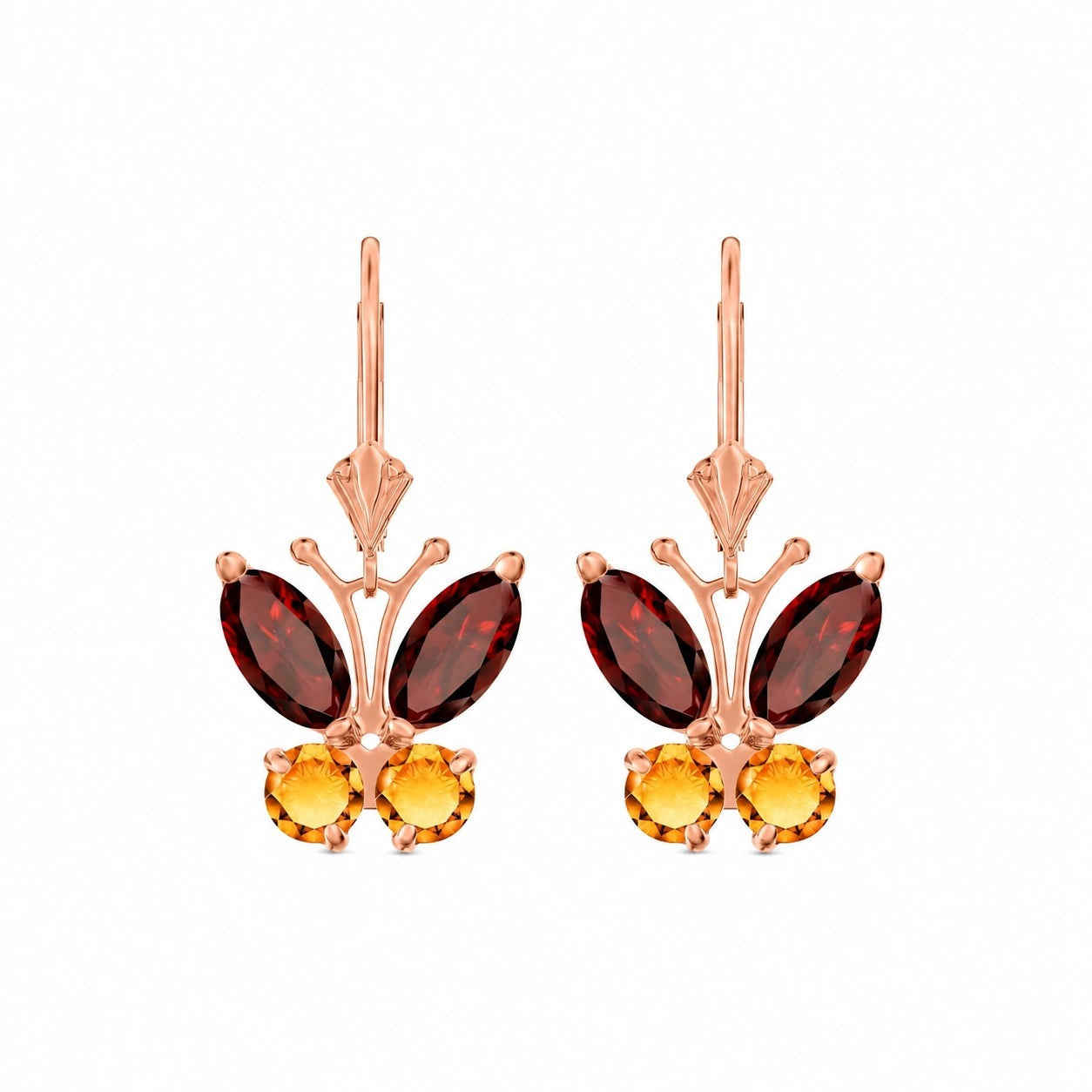 Rose Gold Aura Earrings Aquamarine 10K — Luciana