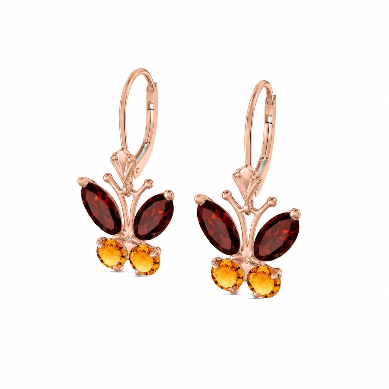 Rose Gold Aura Earrings Aquamarine 10K — Luciana