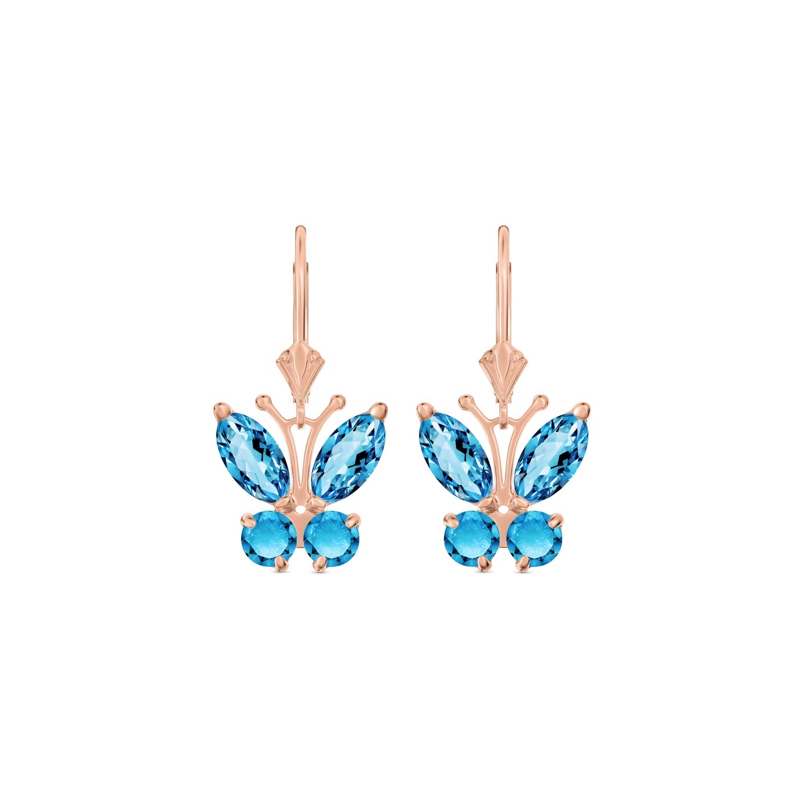 Rose Gold Aura Earrings Blue Topaz 10K — Luciana
