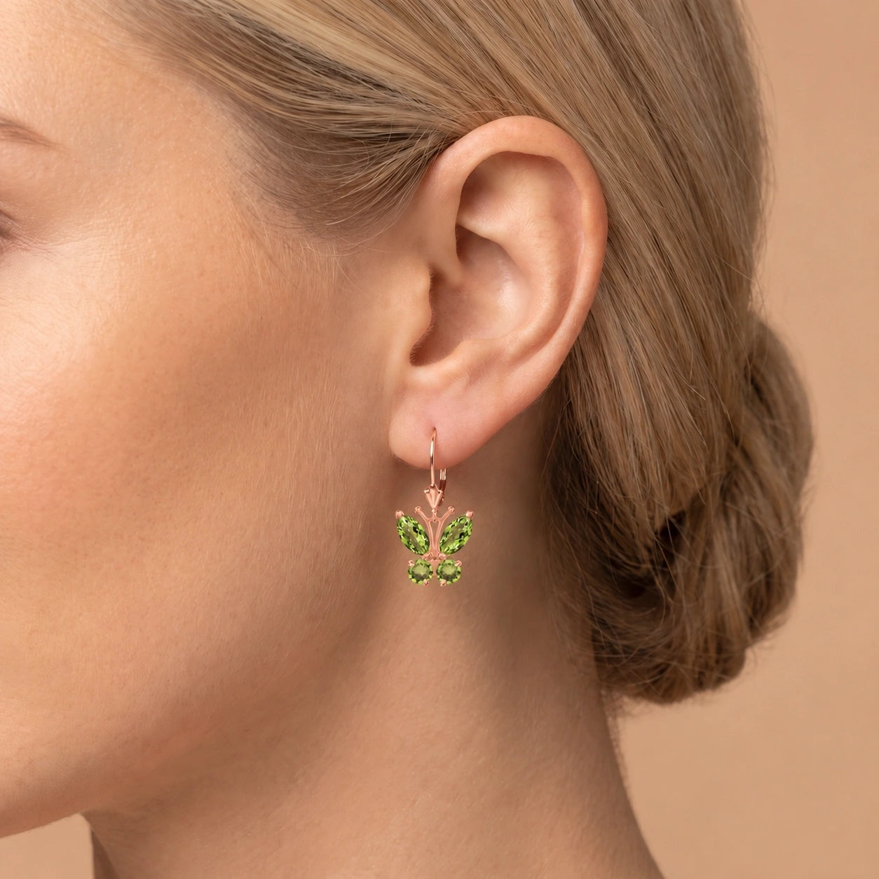 Rose Gold Aura Earrings Blue Topaz 10K — Luciana