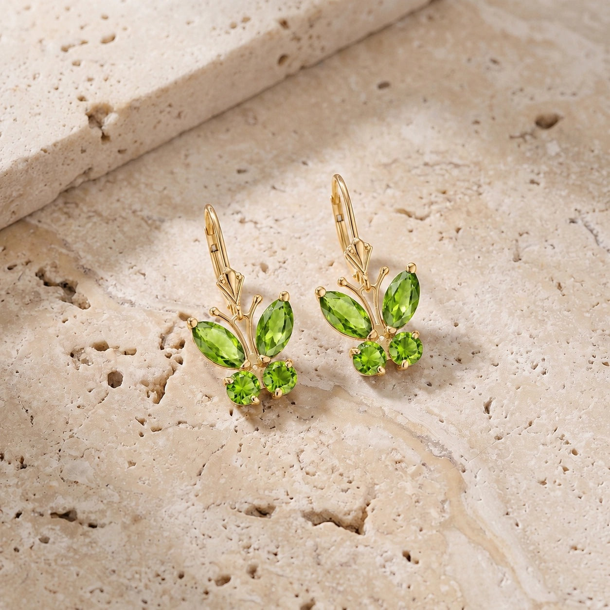 Yellow Gold Aura Earrings Blue Topaz 10K — Luciana