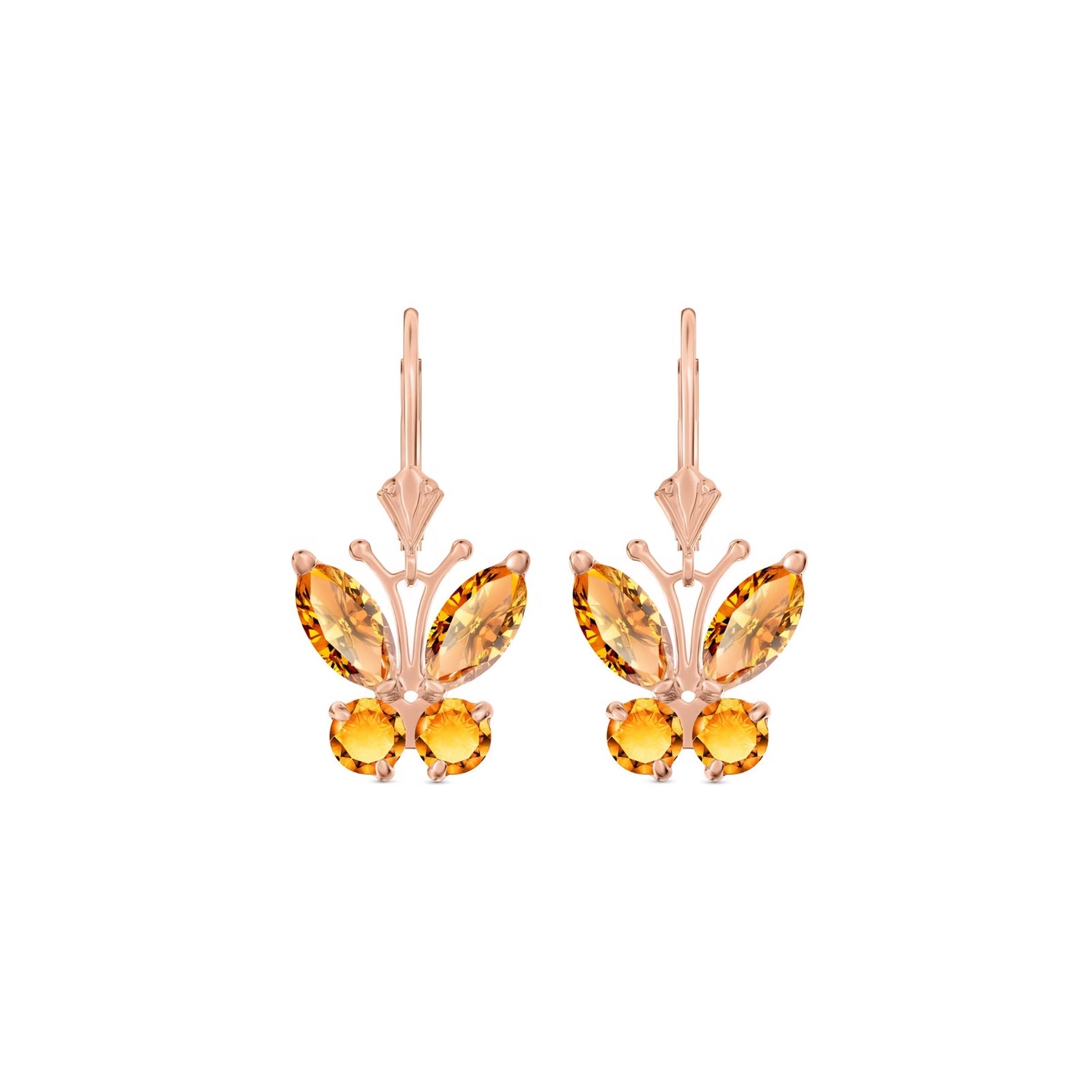 Rose Gold Aura Earrings Citrine 10K — Luciana