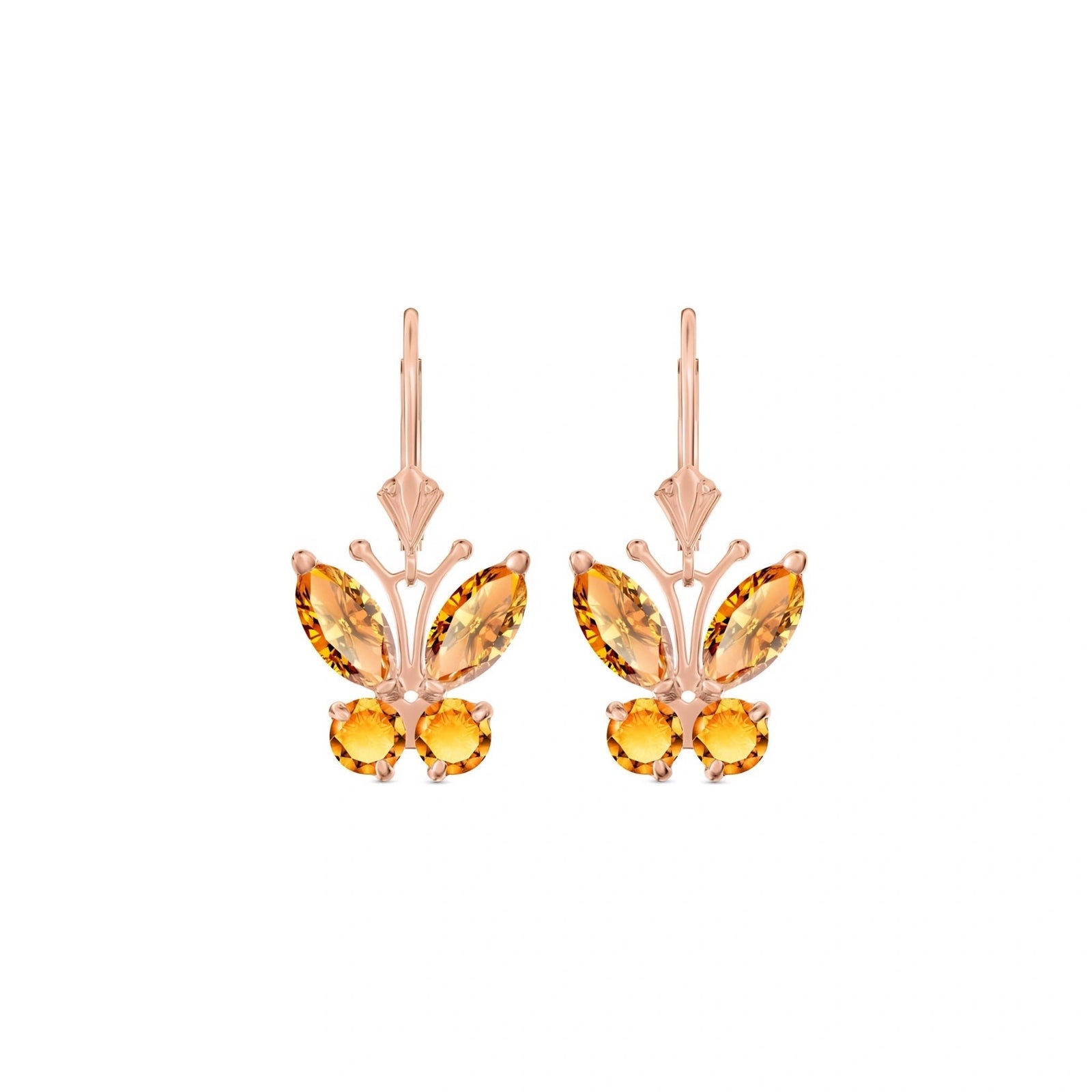 Rose Gold Aura Earrings Citrine 10K — Luciana