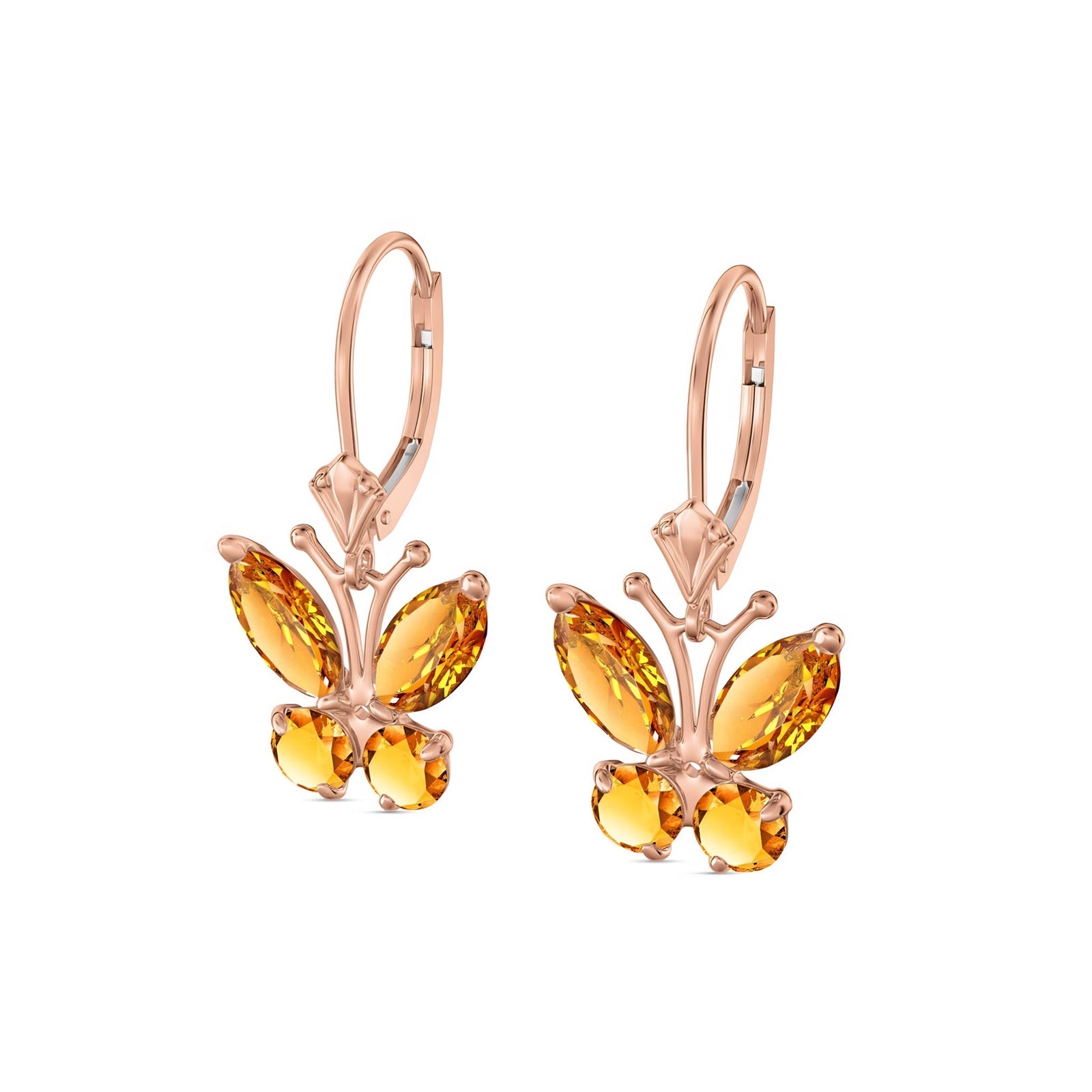 Rose Gold Aura Earrings Citrine 10K — Luciana