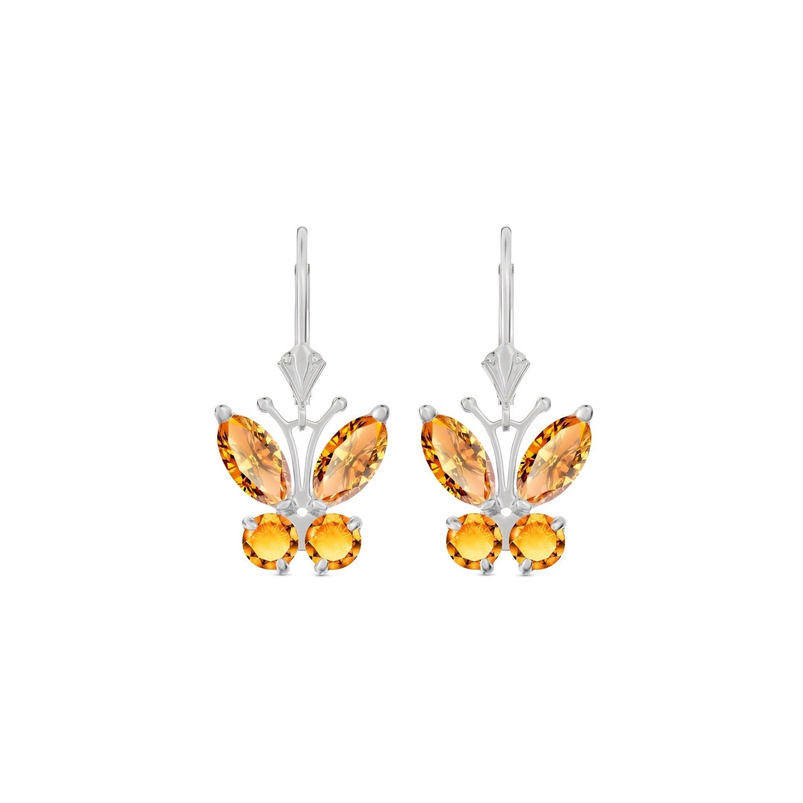 White Gold Aura Earrings Citrine 10K — Luciana
