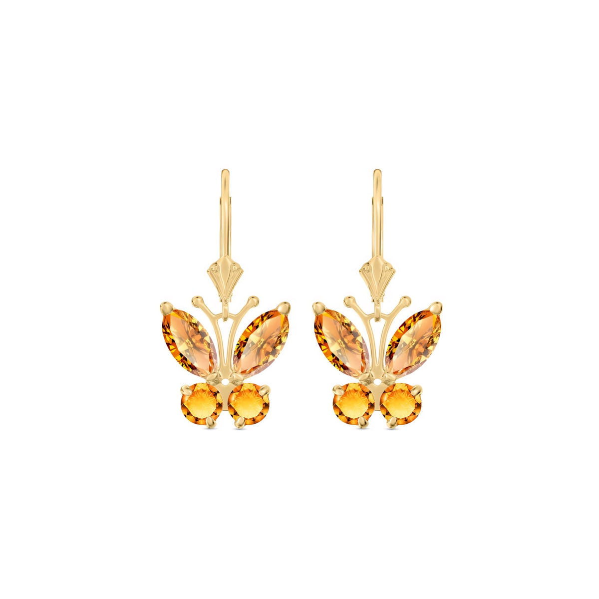 Yellow Gold Aura Earrings Citrine 10K — Luciana