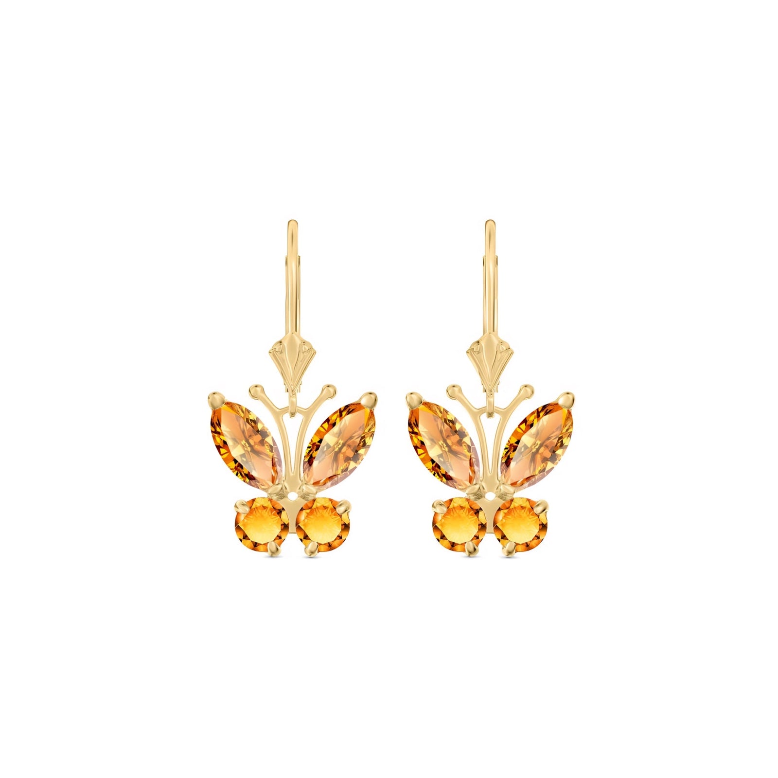 Yellow Gold Aura Earrings Citrine 10K — Luciana