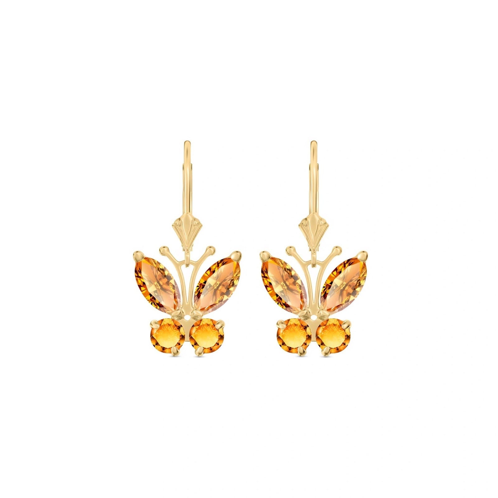 Yellow Gold Aura Earrings Citrine 10K — Luciana