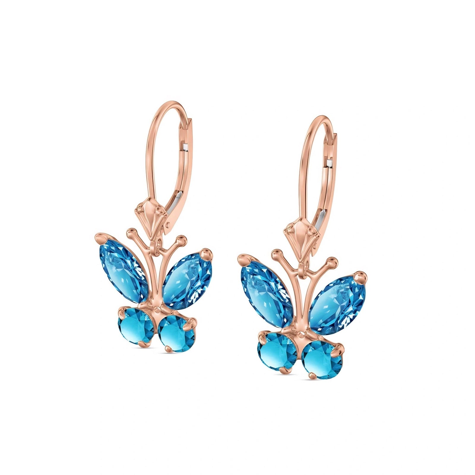 Rose Gold Aura Earrings Garnet 10K — Luciana