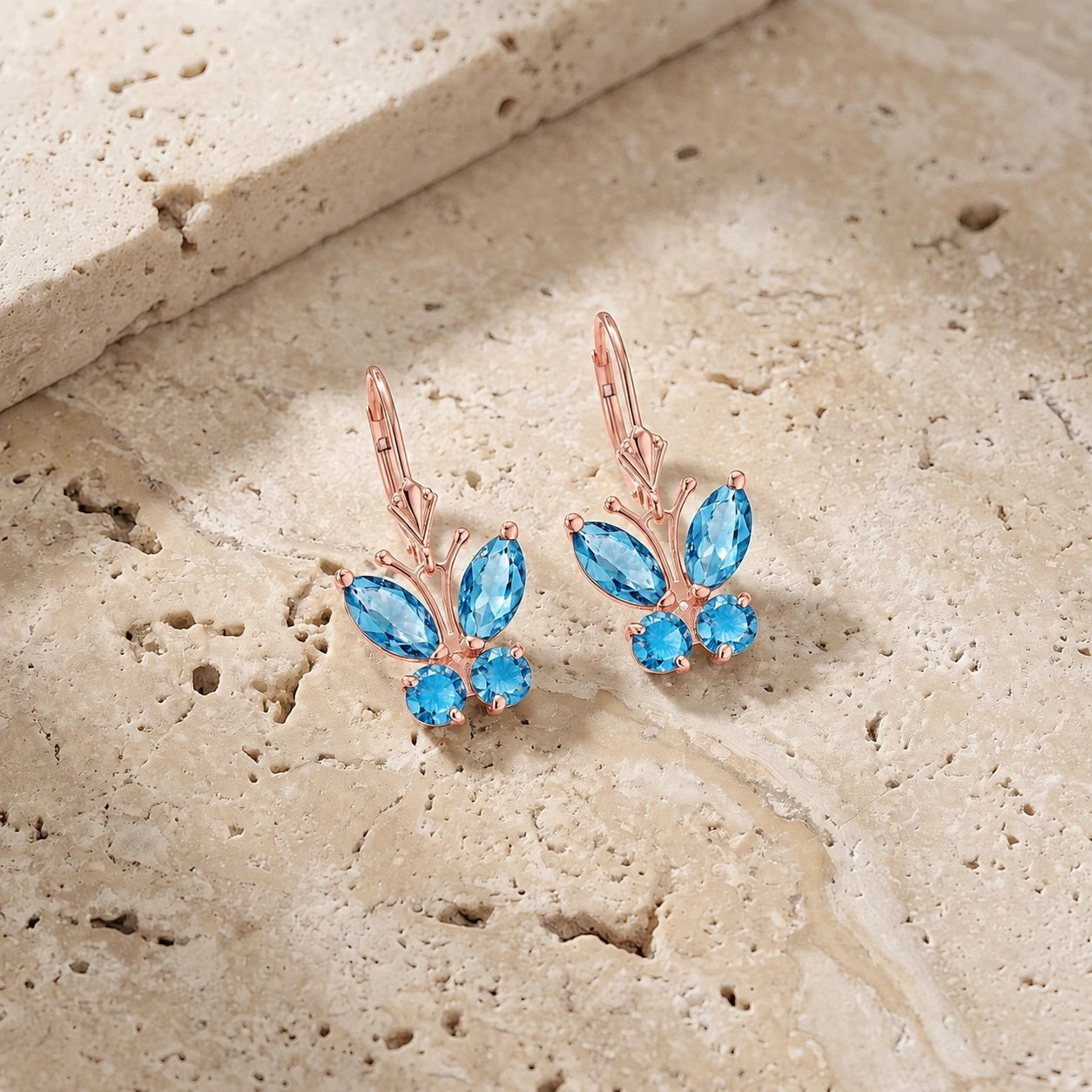 Rose Gold Aura Earrings Garnet 10K — Luciana