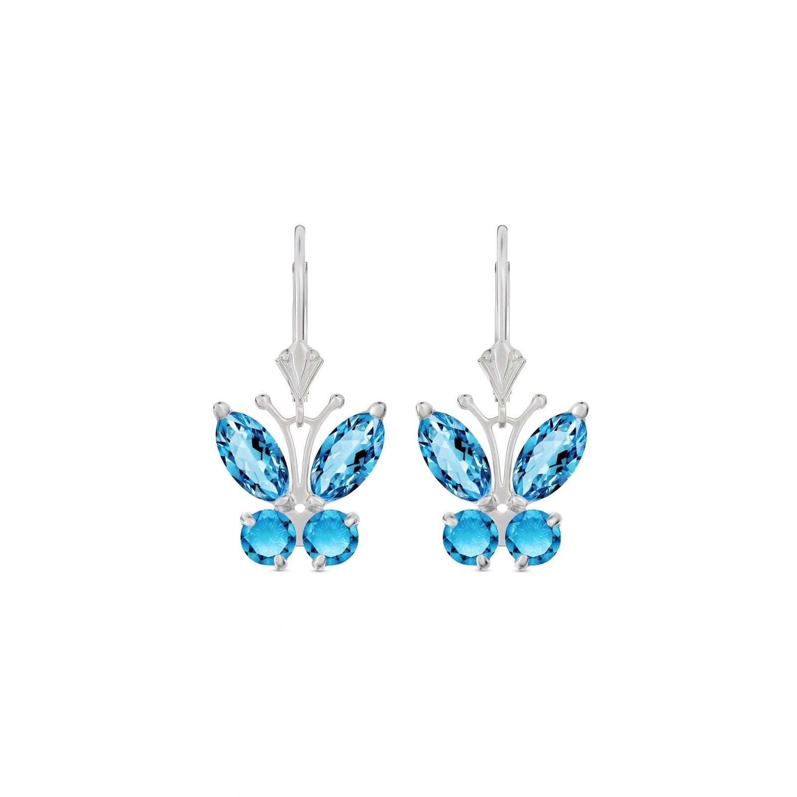 White Gold Aura Earrings Garnet 10K — Luciana