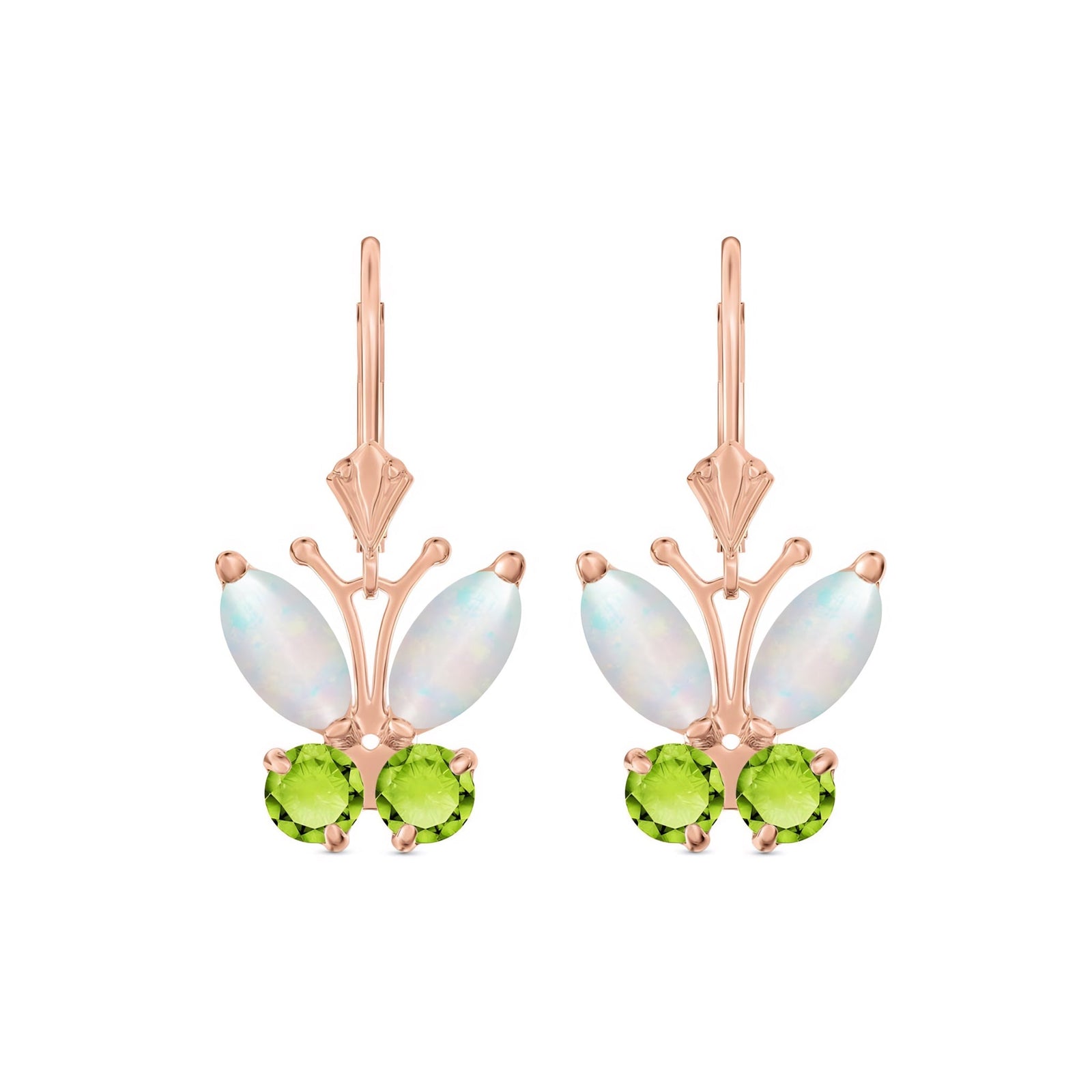 Rose Gold Aura Earrings Opal 10K — Luciana