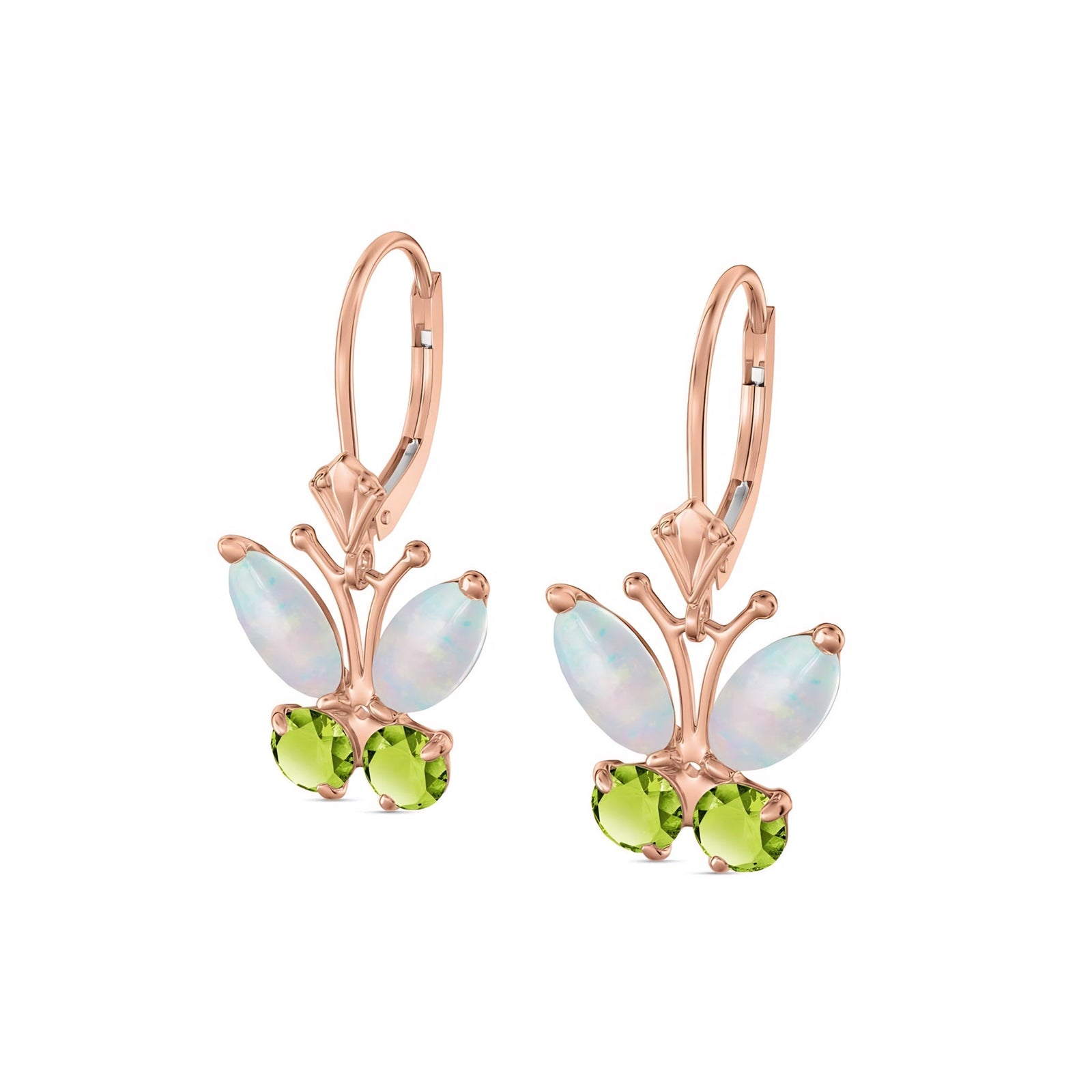 Rose Gold Aura Earrings Opal 10K — Luciana