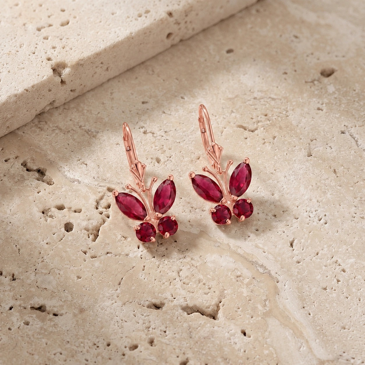 Rose Gold Aura Earrings Opal 10K — Luciana