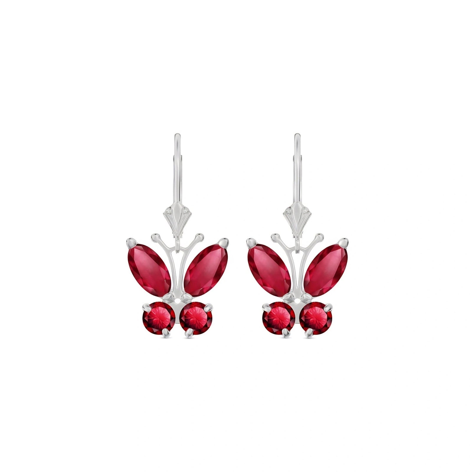 White Gold Aura Earrings Opal 10K — Luciana
