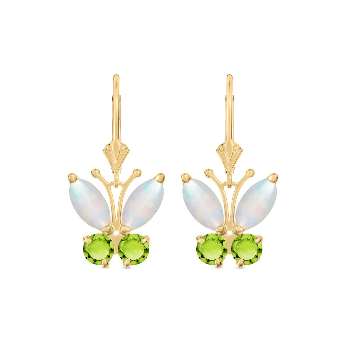 Yellow Gold Aura Earrings Opal 10K — Luciana