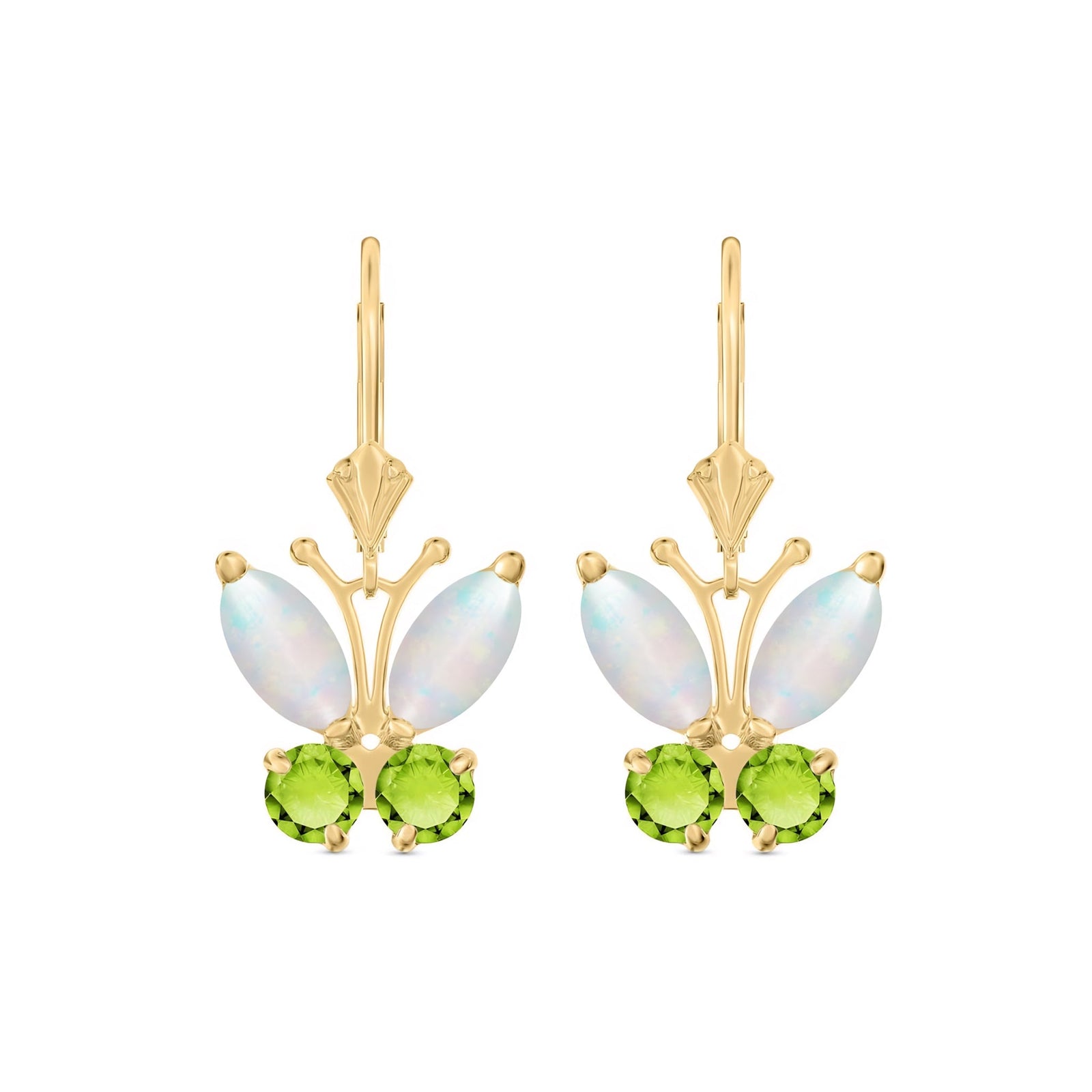 Yellow Gold Aura Earrings Opal 10K — Luciana