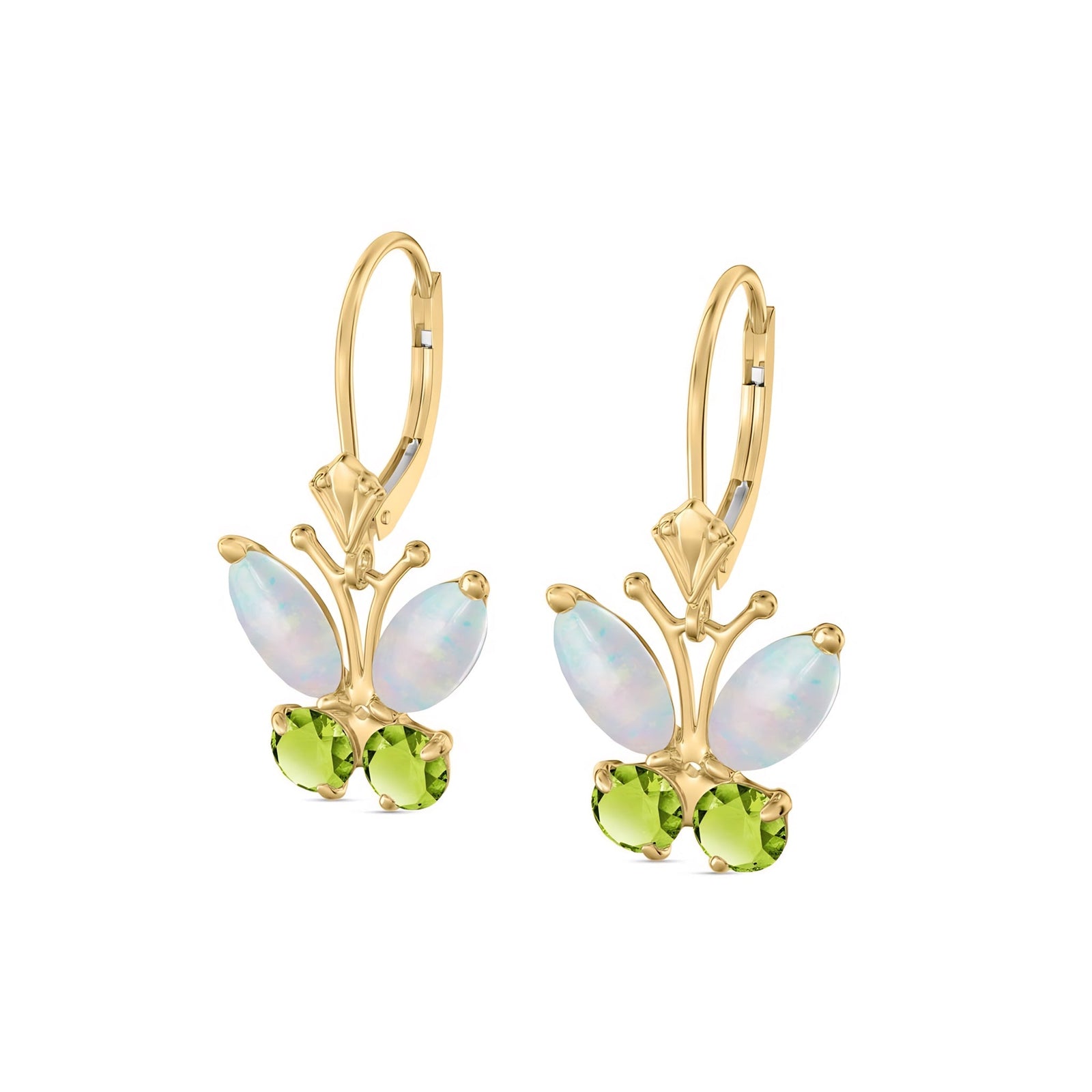 Yellow Gold Aura Earrings Opal 10K — Luciana