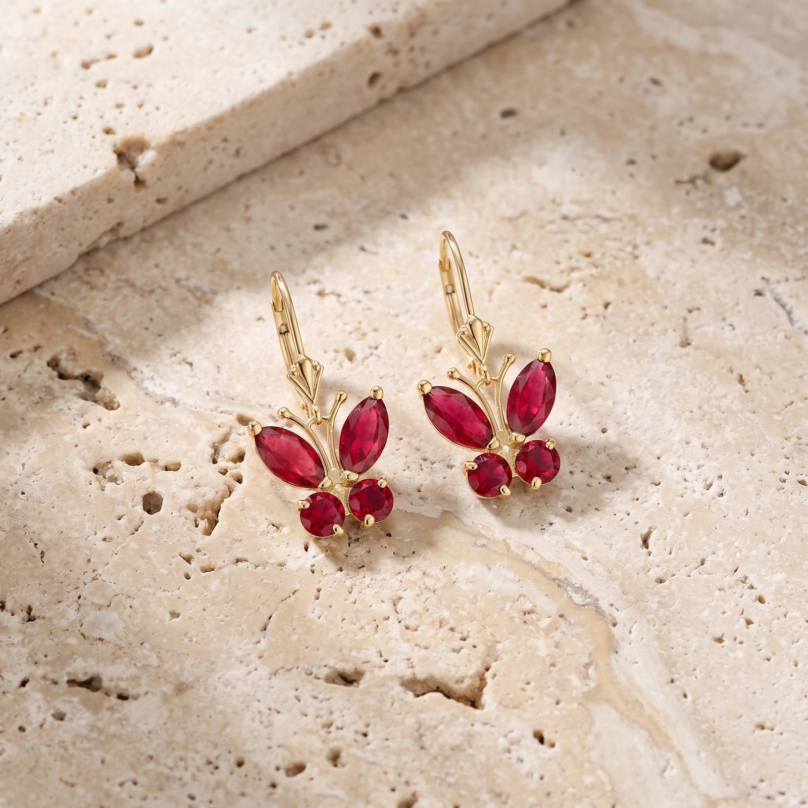 Yellow Gold Aura Earrings Opal 10K — Luciana