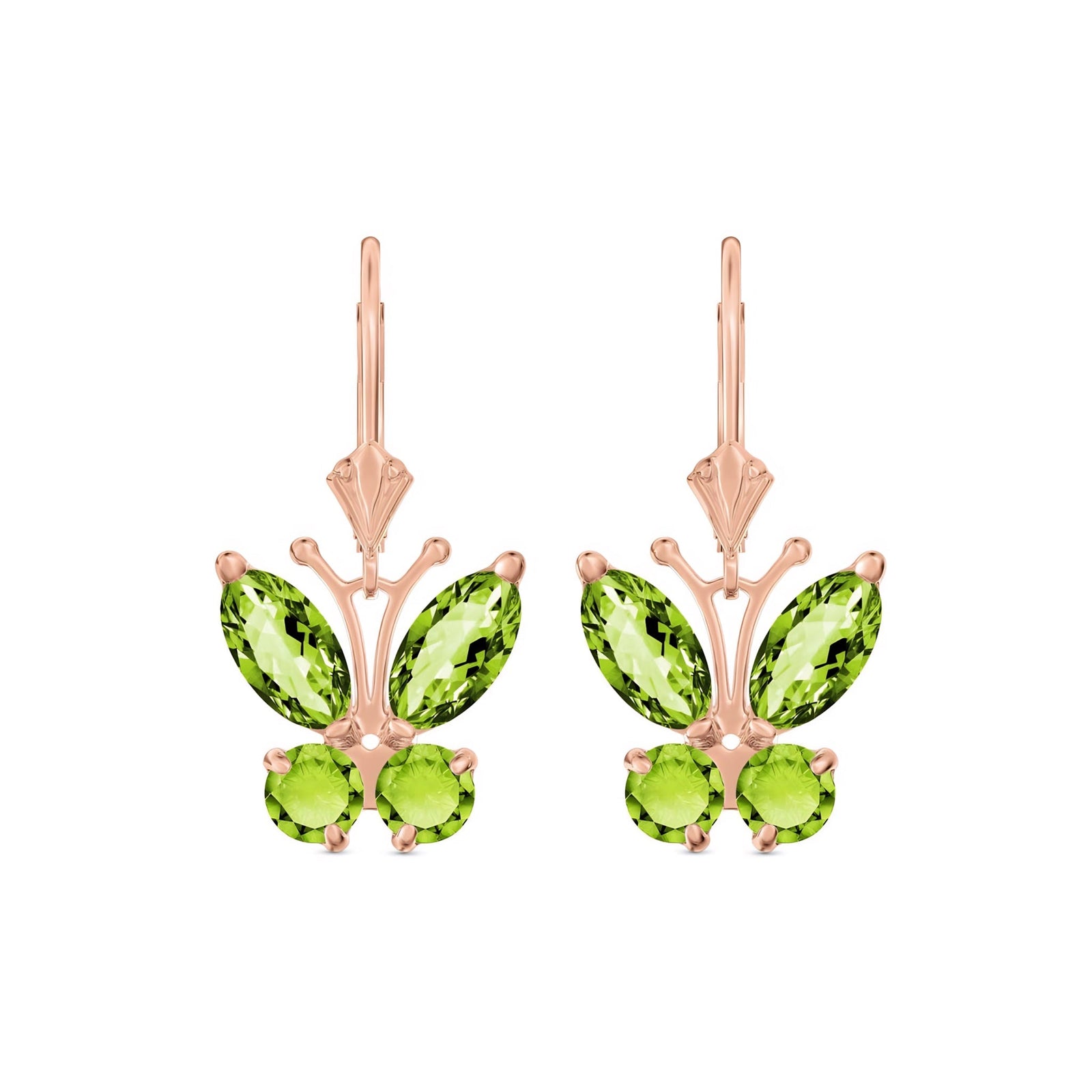 Rose Gold Aura Earrings Peridot 10K — Luciana