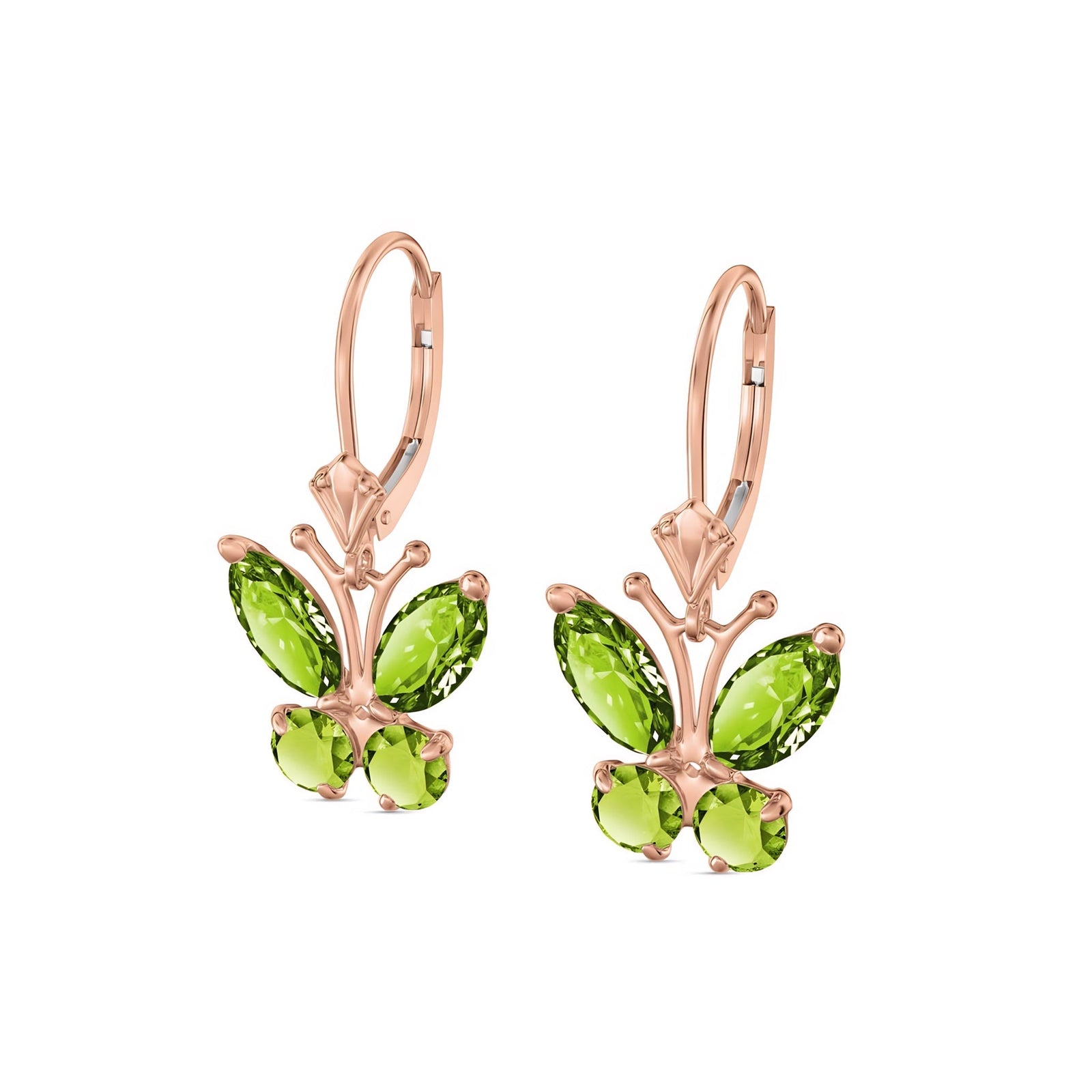Rose Gold Aura Earrings Peridot 10K — Luciana