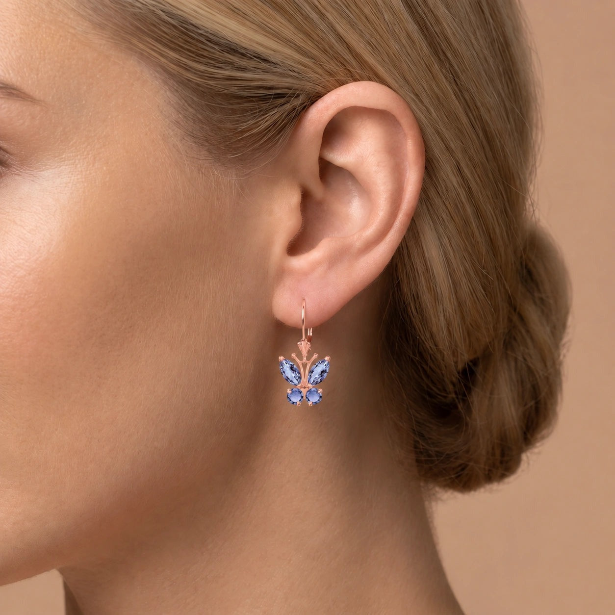 Rose Gold Aura Earrings Peridot 10K — Luciana
