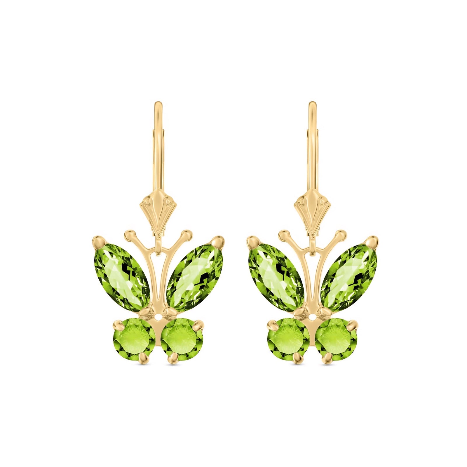Yellow Gold Aura Earrings Peridot 10K — Luciana