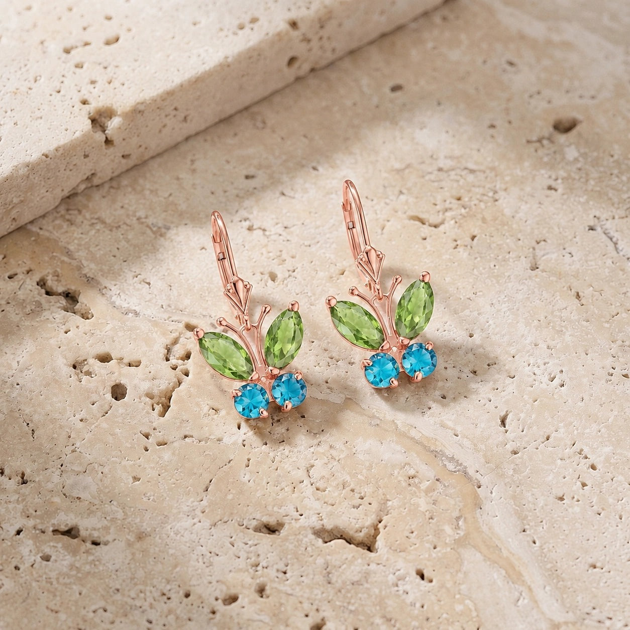 Rose Gold Aura Earrings Ruby 10K — Luciana