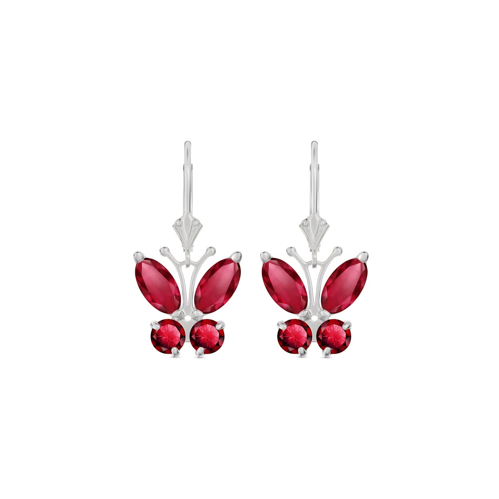 White Gold Aura Earrings Ruby 10K — Luciana