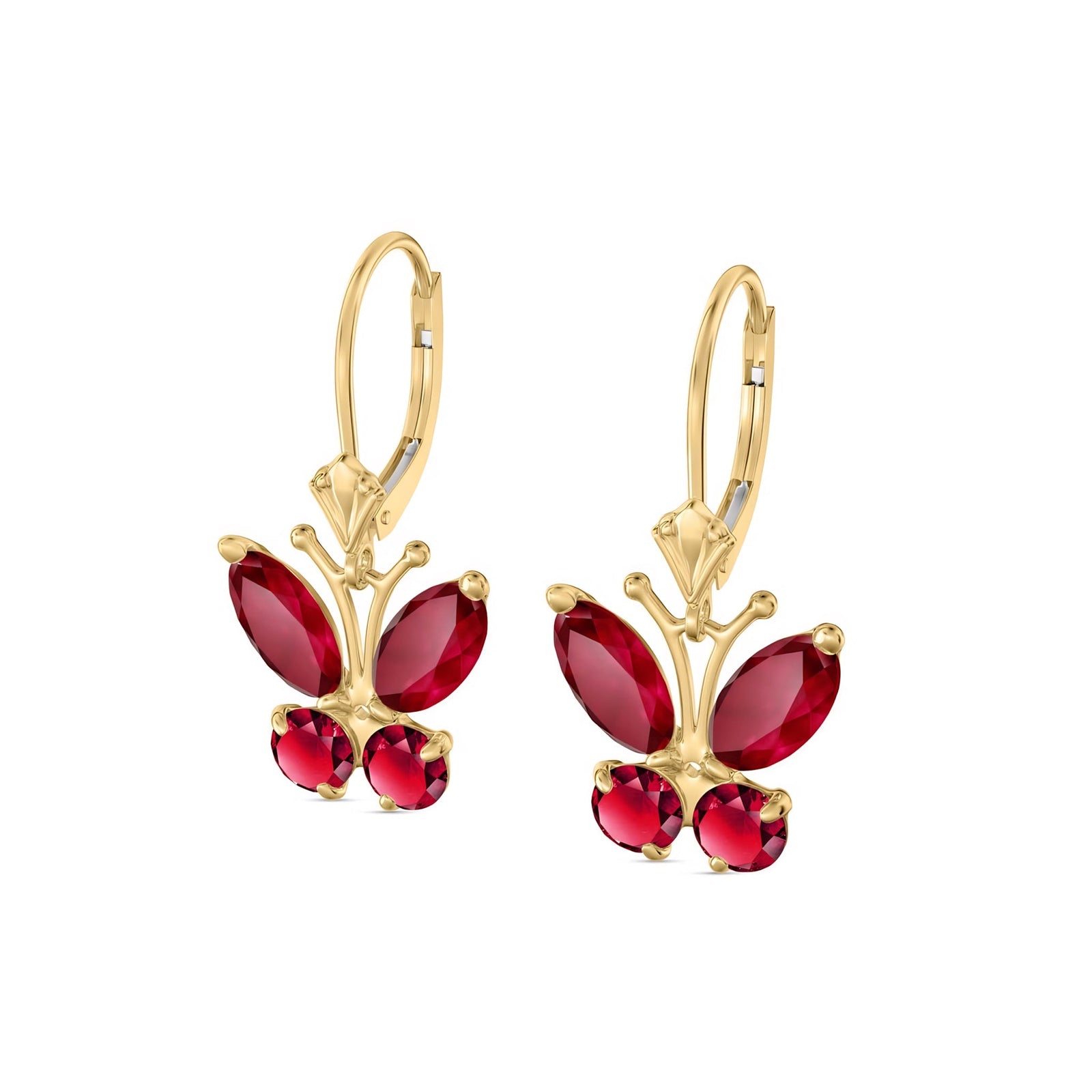 Yellow Gold Aura Earrings Ruby 10K — Luciana