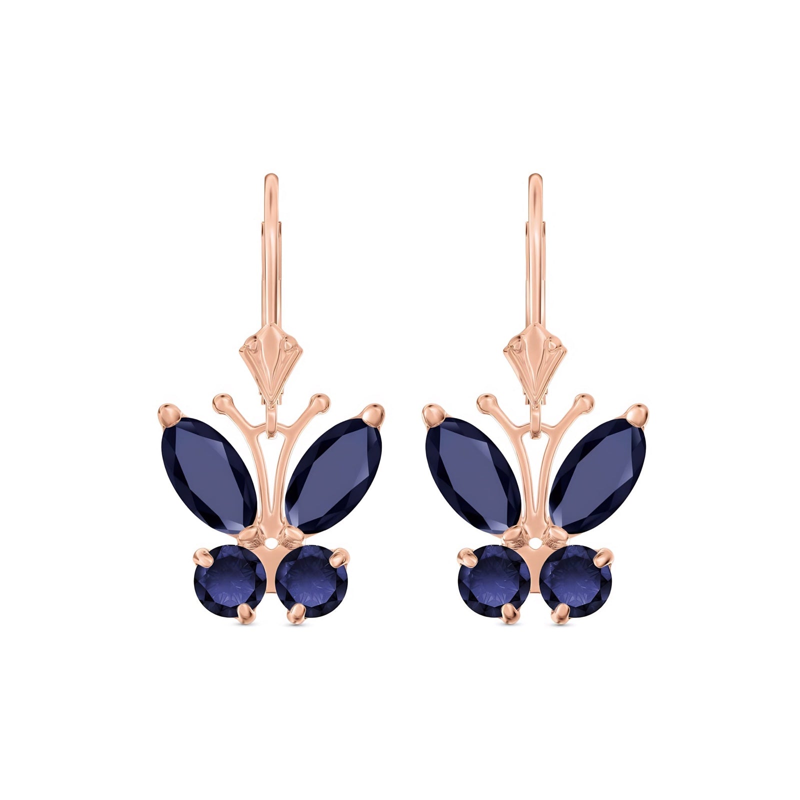 Rose Gold Aura Earrings Sapphire 10K — Luciana