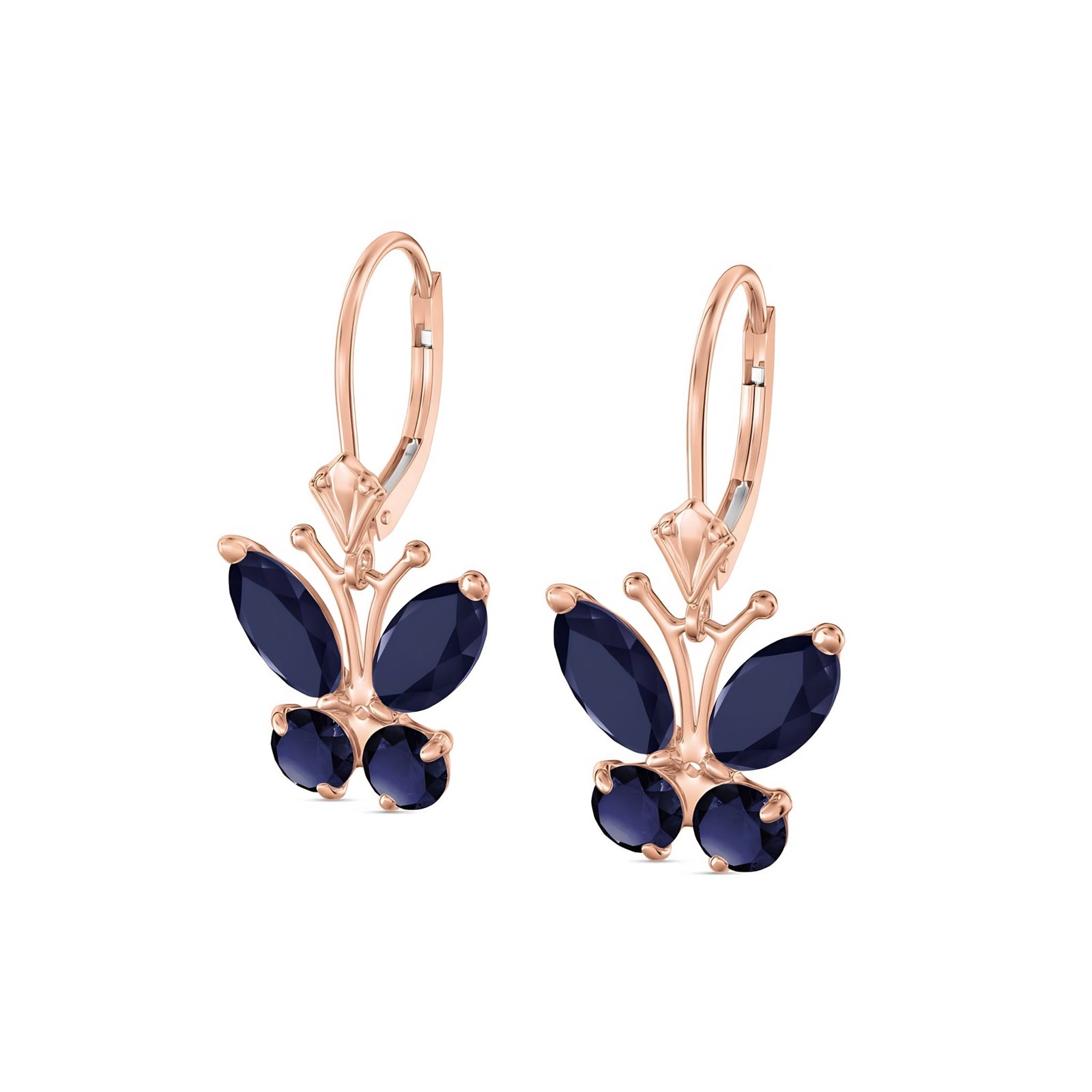 Rose Gold Aura Earrings Sapphire 10K — Luciana