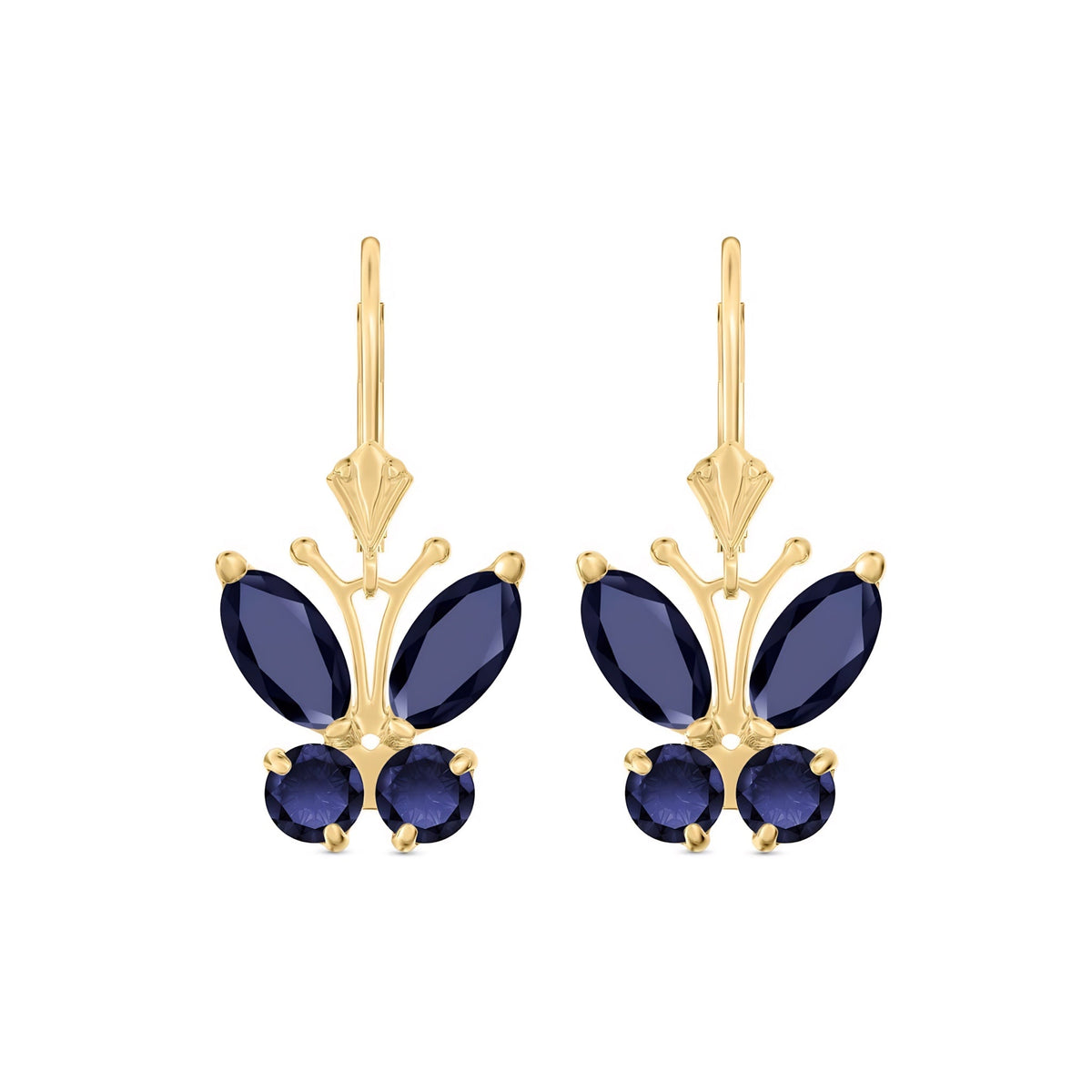 Yellow Gold Aura Earrings Sapphire 10K — Luciana