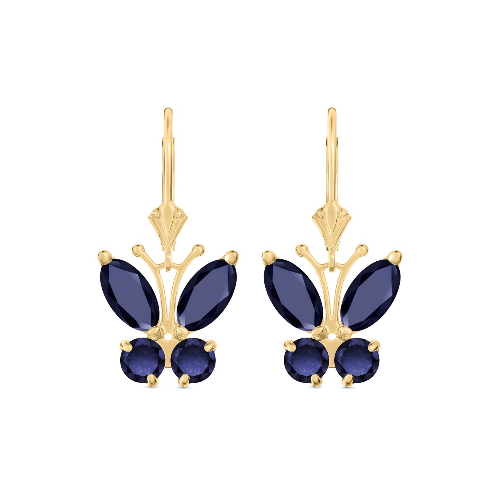 Yellow Gold Aura Earrings Sapphire 10K — Luciana