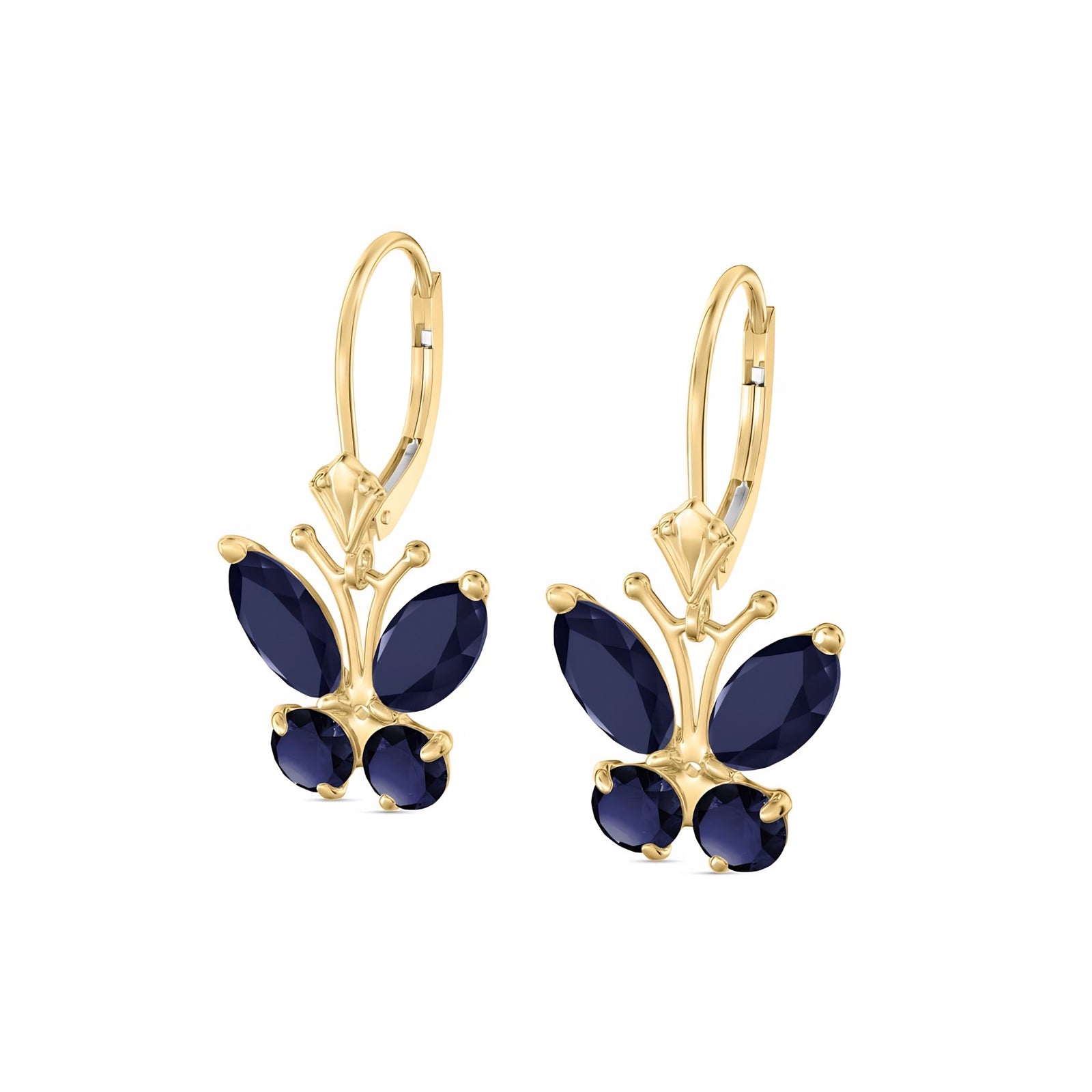 Yellow Gold Aura Earrings Sapphire 10K — Luciana