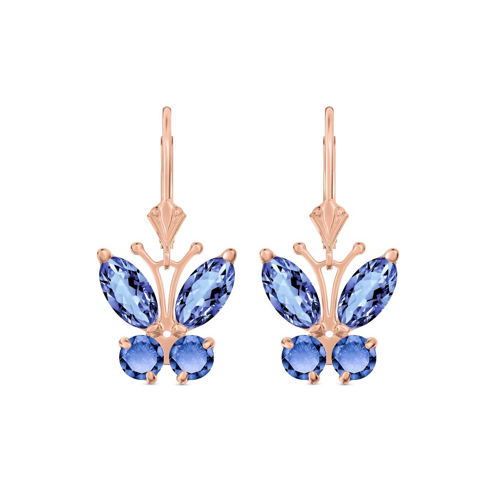 Rose Gold Aura Earrings Tanzanite 10K — Luciana