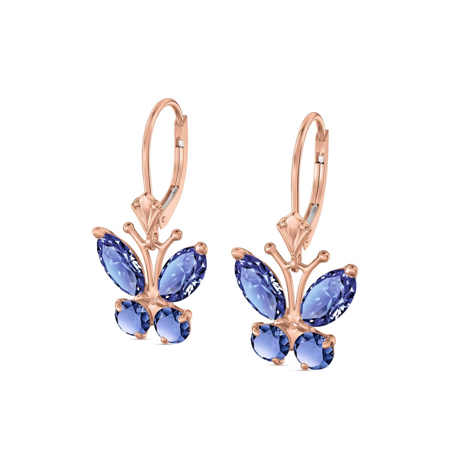 Rose Gold Aura Earrings Tanzanite 10K — Luciana