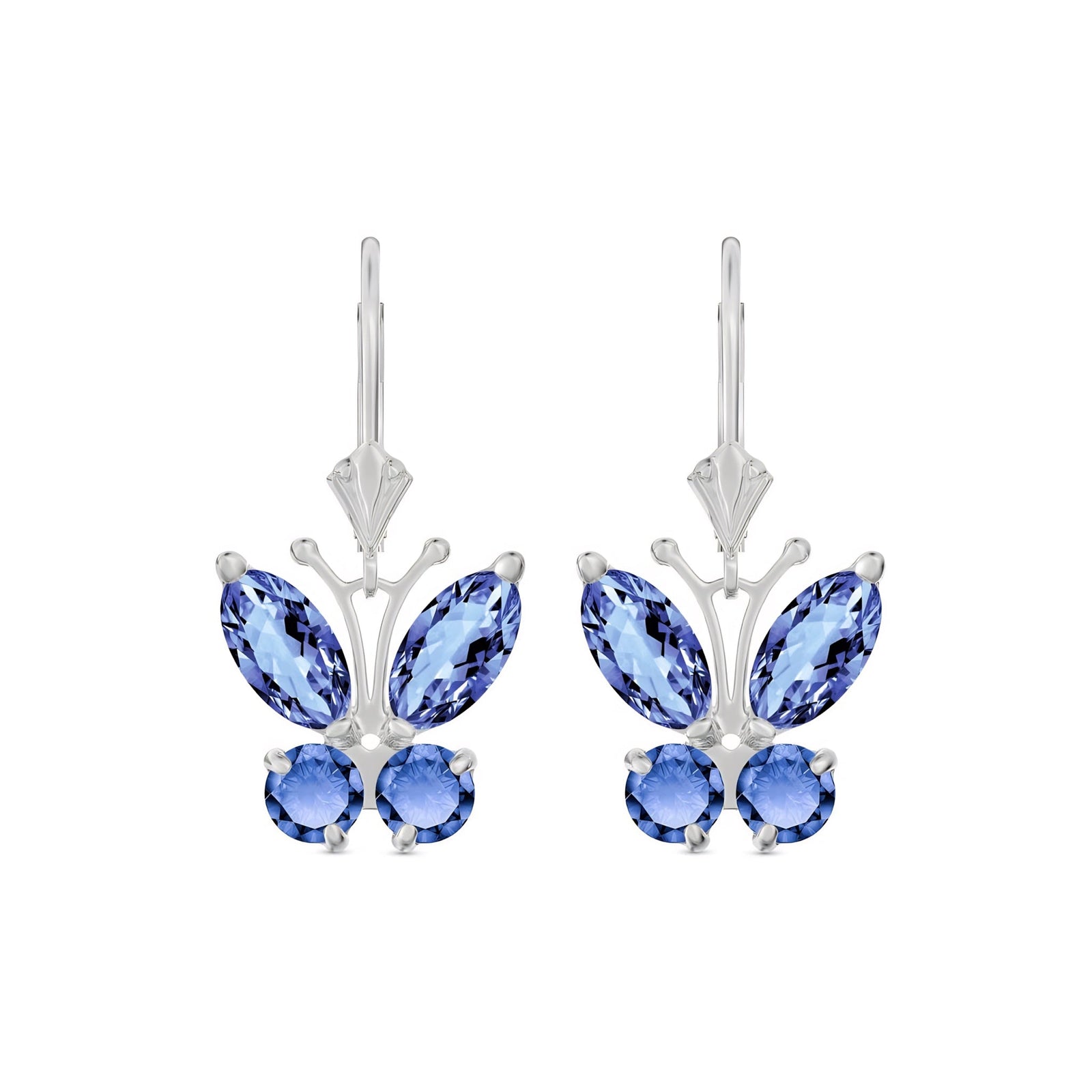White Gold Aura Earrings Tanzanite 10K — Luciana