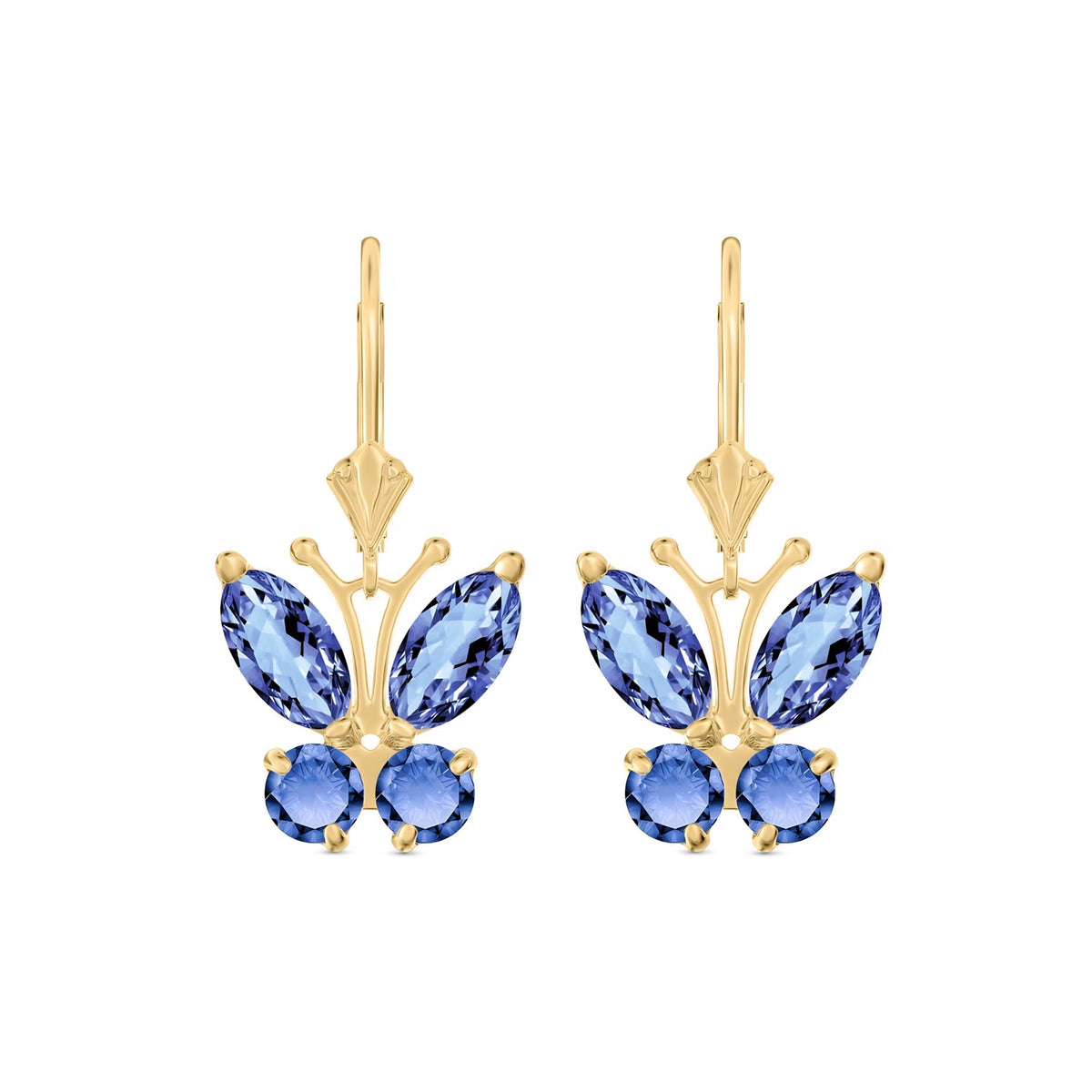 Yellow Gold Aura Earrings Tanzanite 10K — Luciana