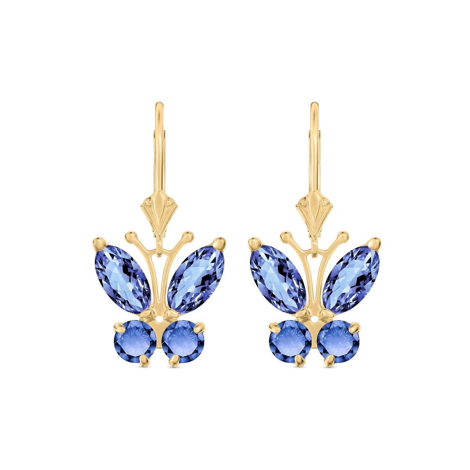 Yellow Gold Aura Earrings Tanzanite 10K — Luciana