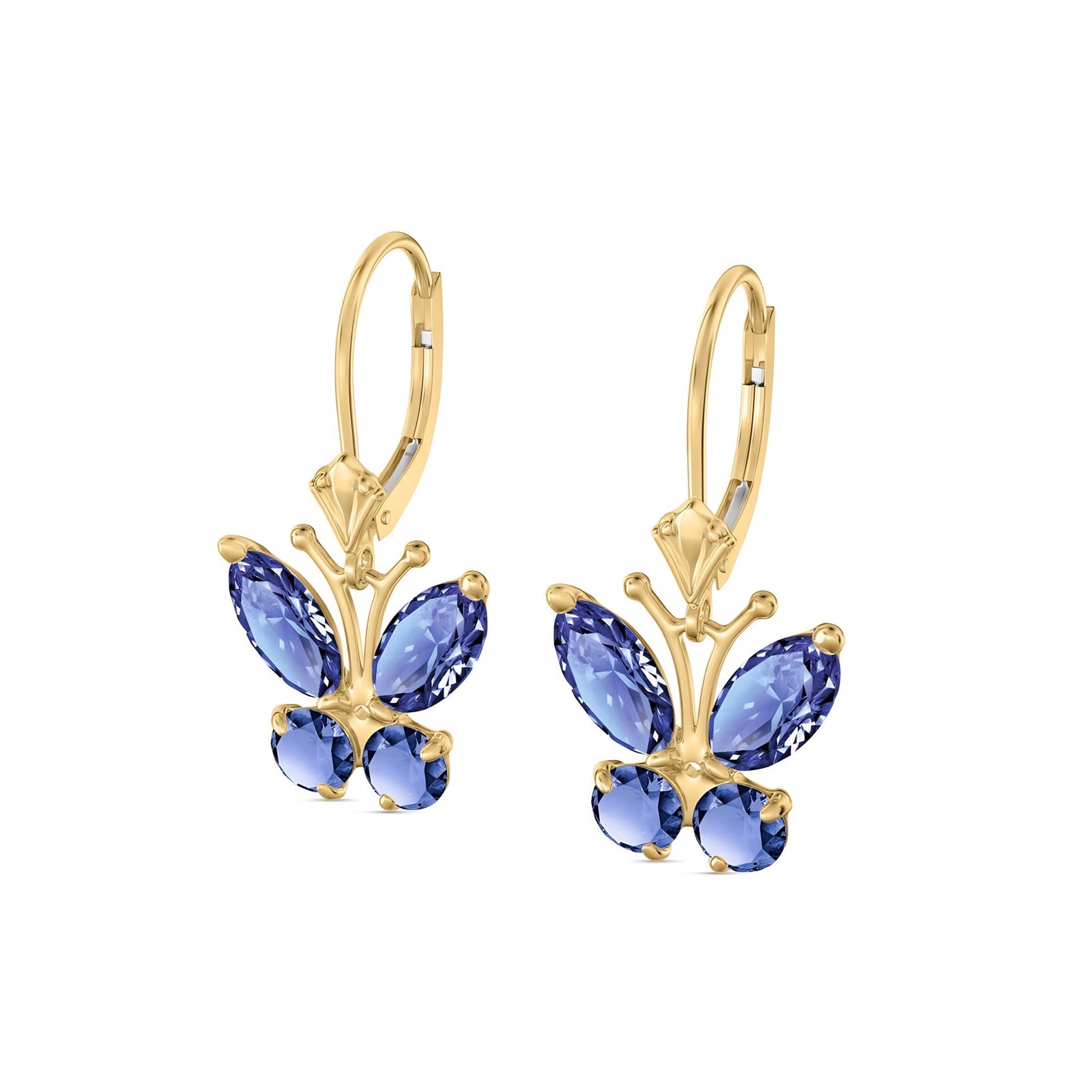 Yellow Gold Aura Earrings Tanzanite 10K — Luciana
