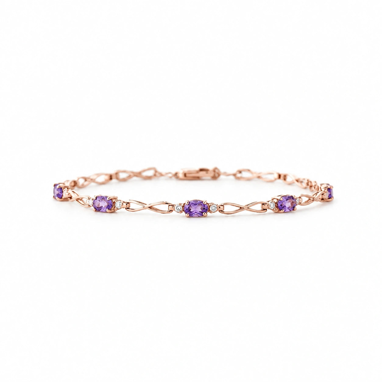 Rose Gold Diamond & Amethyst — Mariagreta