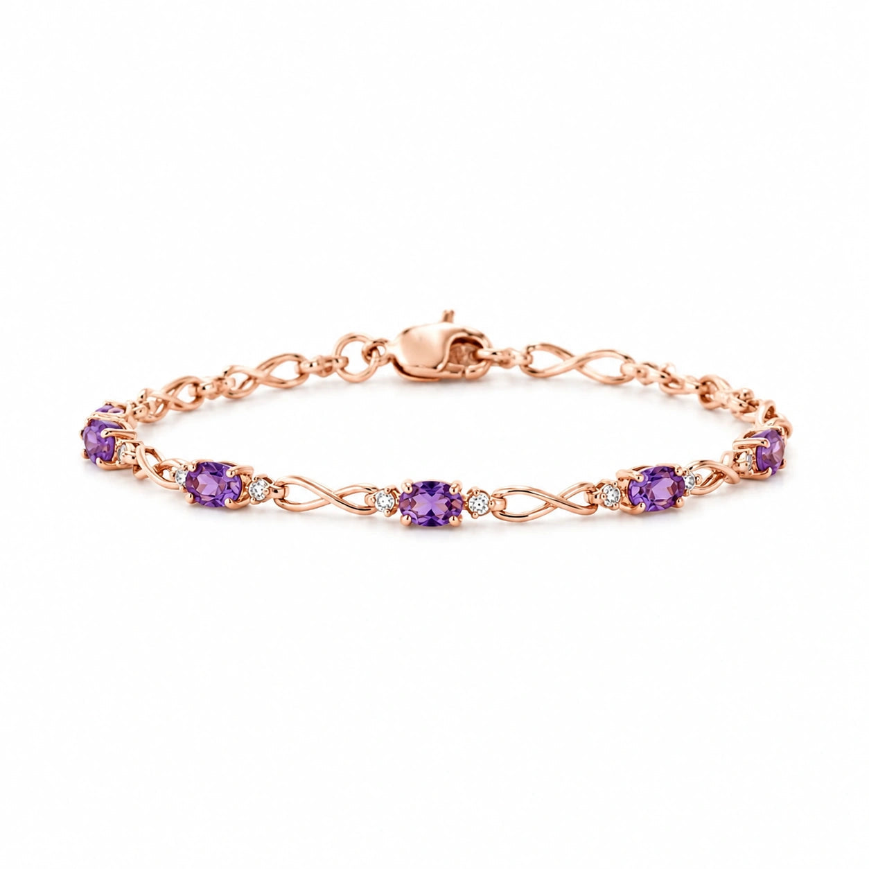 Rose Gold Diamond & Amethyst — Mariagreta