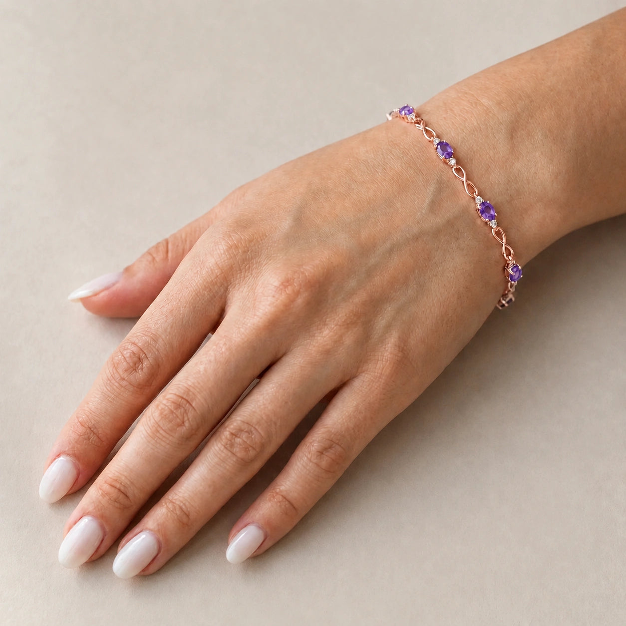 Rose Gold Diamond & Amethyst — Mariagreta