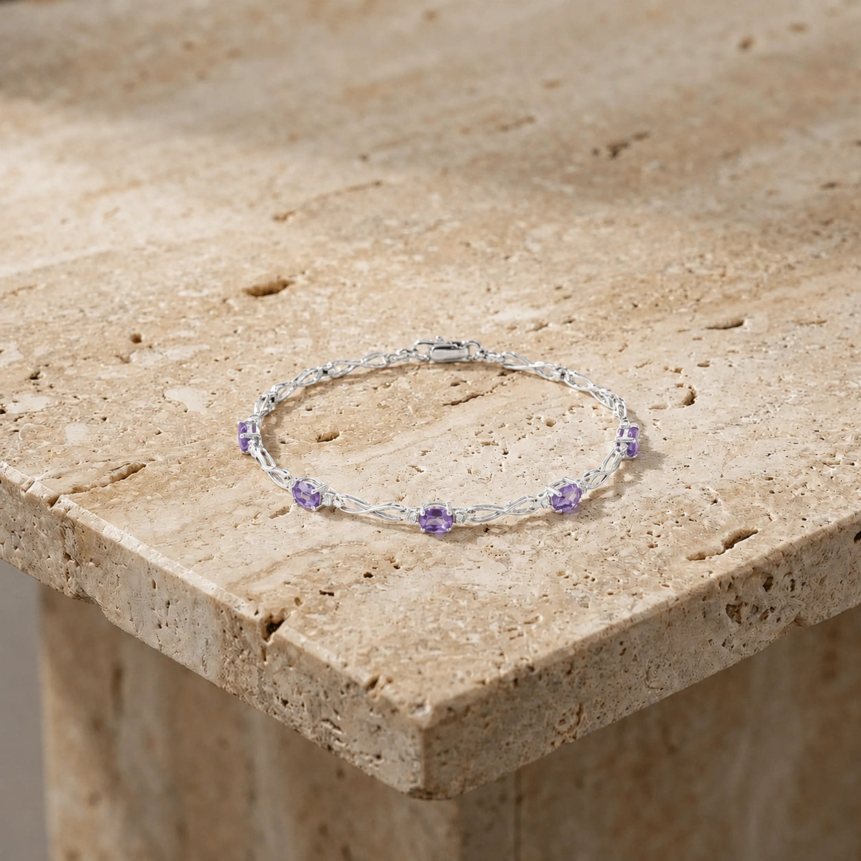 White Gold Diamond & Amethyst — Mariagreta