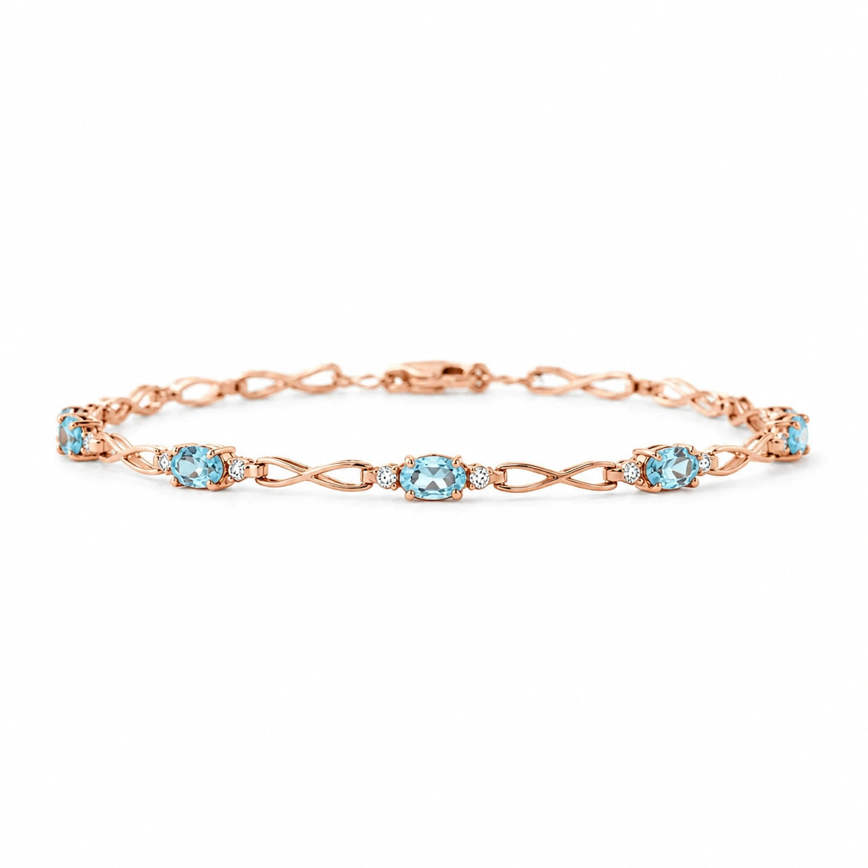Rose Gold Diamond & Aquamarine — Mariagreta