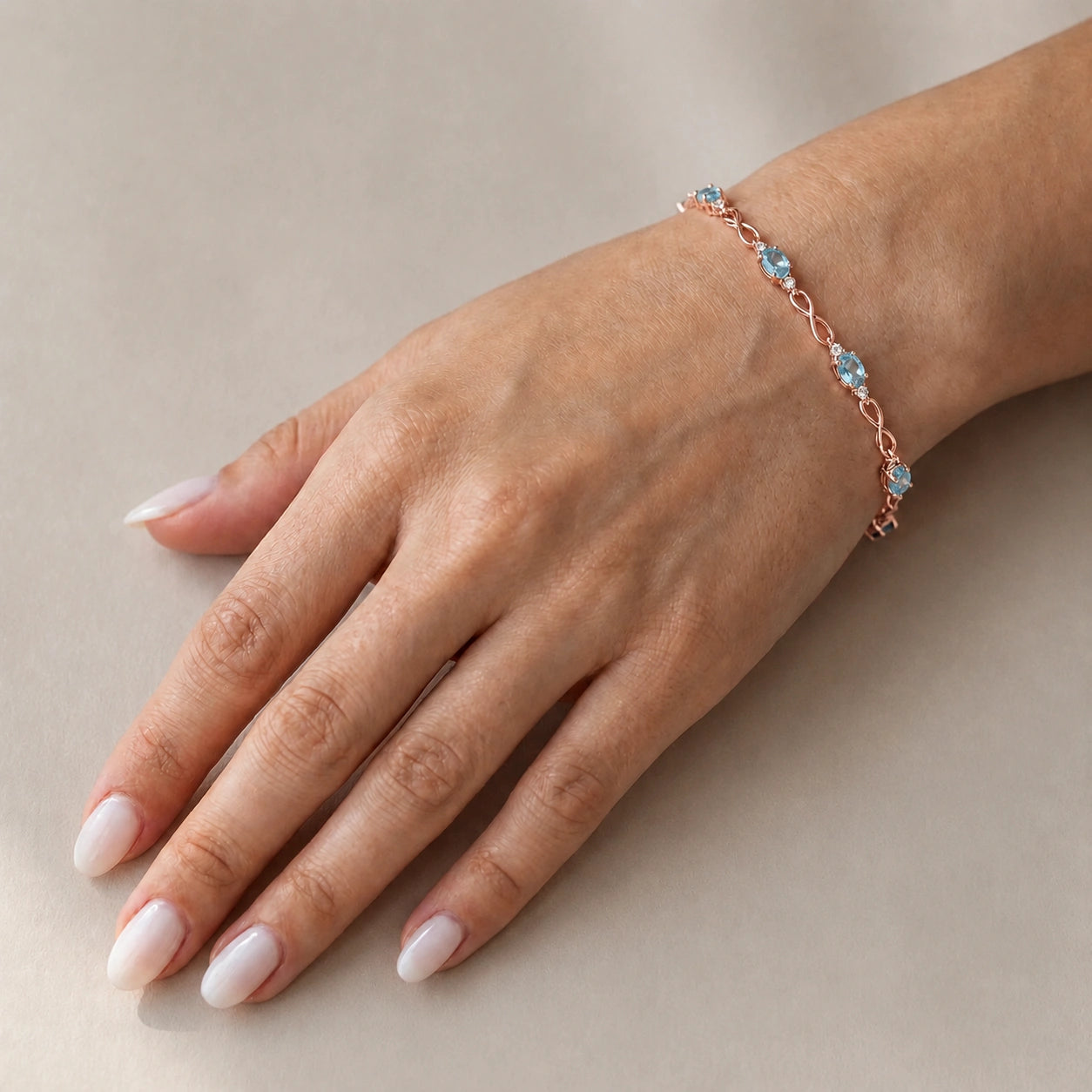 Rose Gold Diamond & Aquamarine — Mariagreta