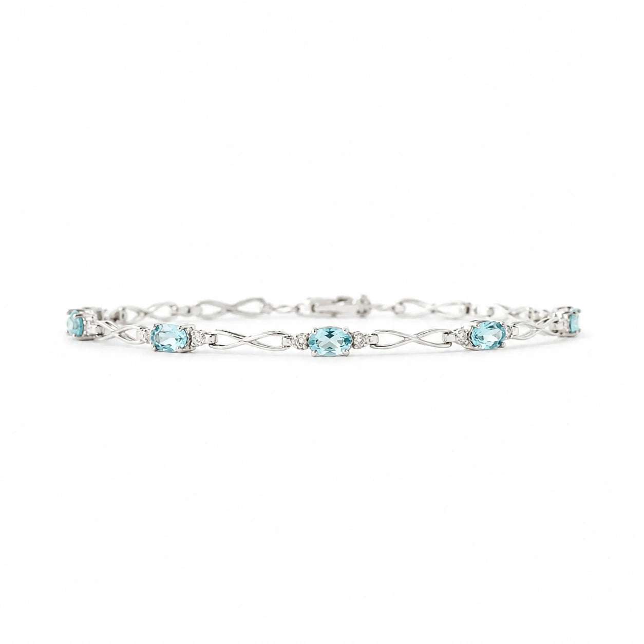 White Gold Diamond & Aquamarine — Mariagreta